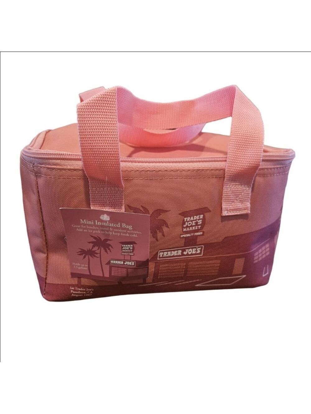Trader Joe's NWT Pink Mini Insulated Cooler Bag One Size